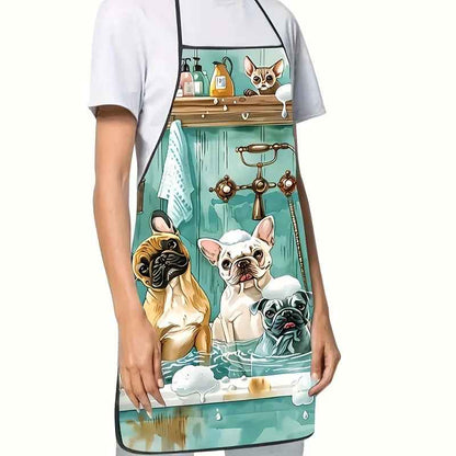 Tablier de cuisine bouledogue français | Lin élégant