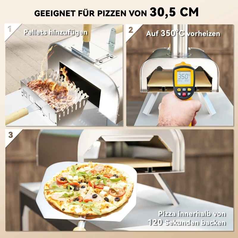 four pizza bois cuisson
