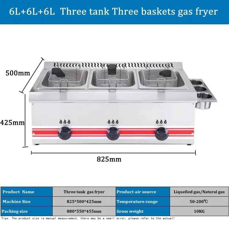 friteuse professionnelle gaz dimension