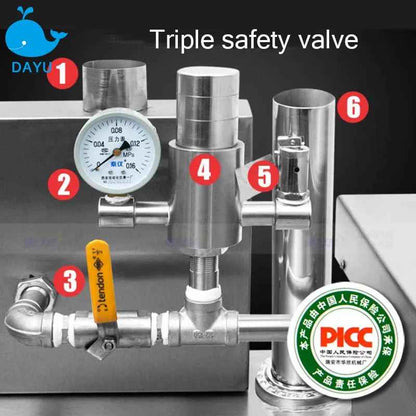 friteuse professionnelle pression triple vavle securite