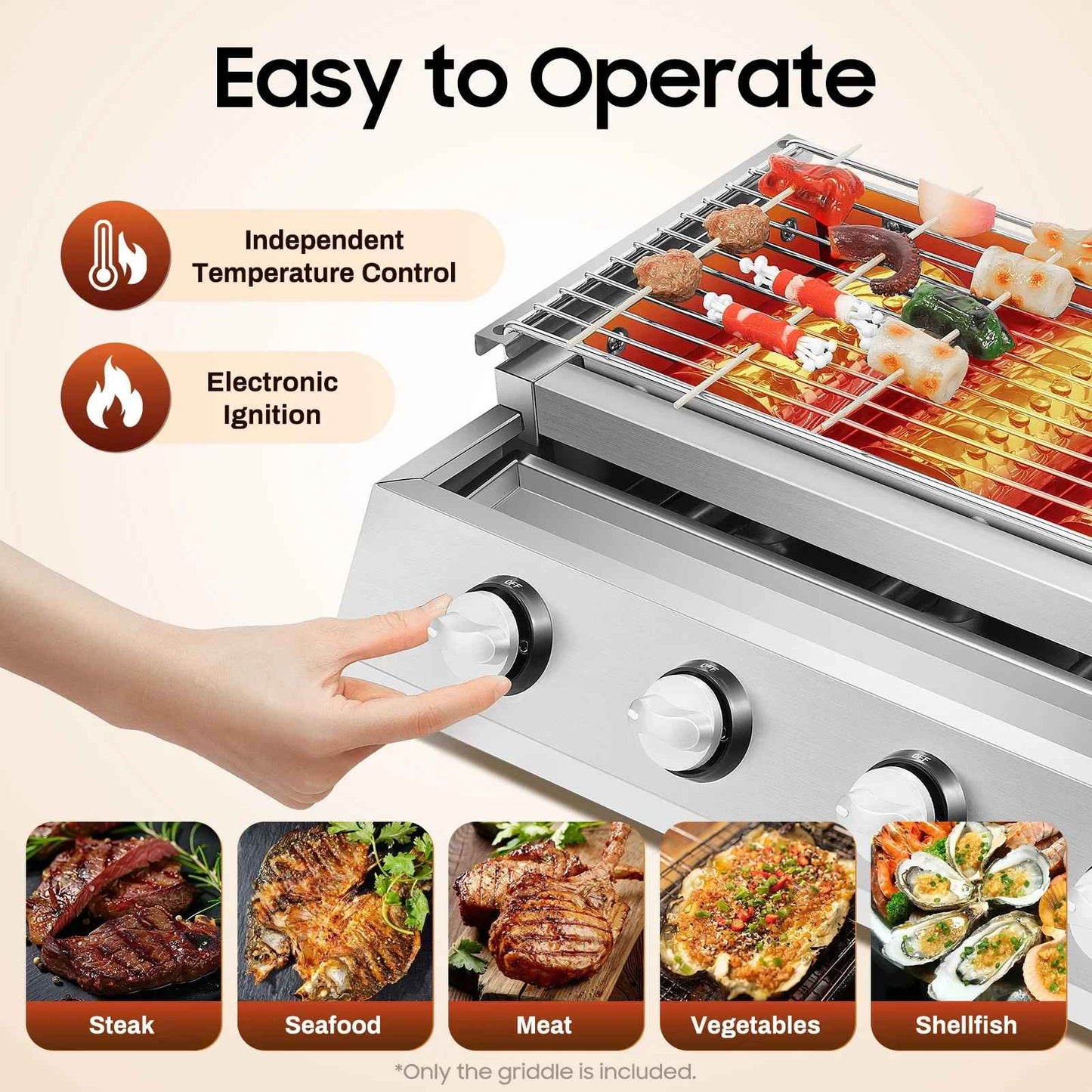 grill plancha | Inox 4 Brûleurs