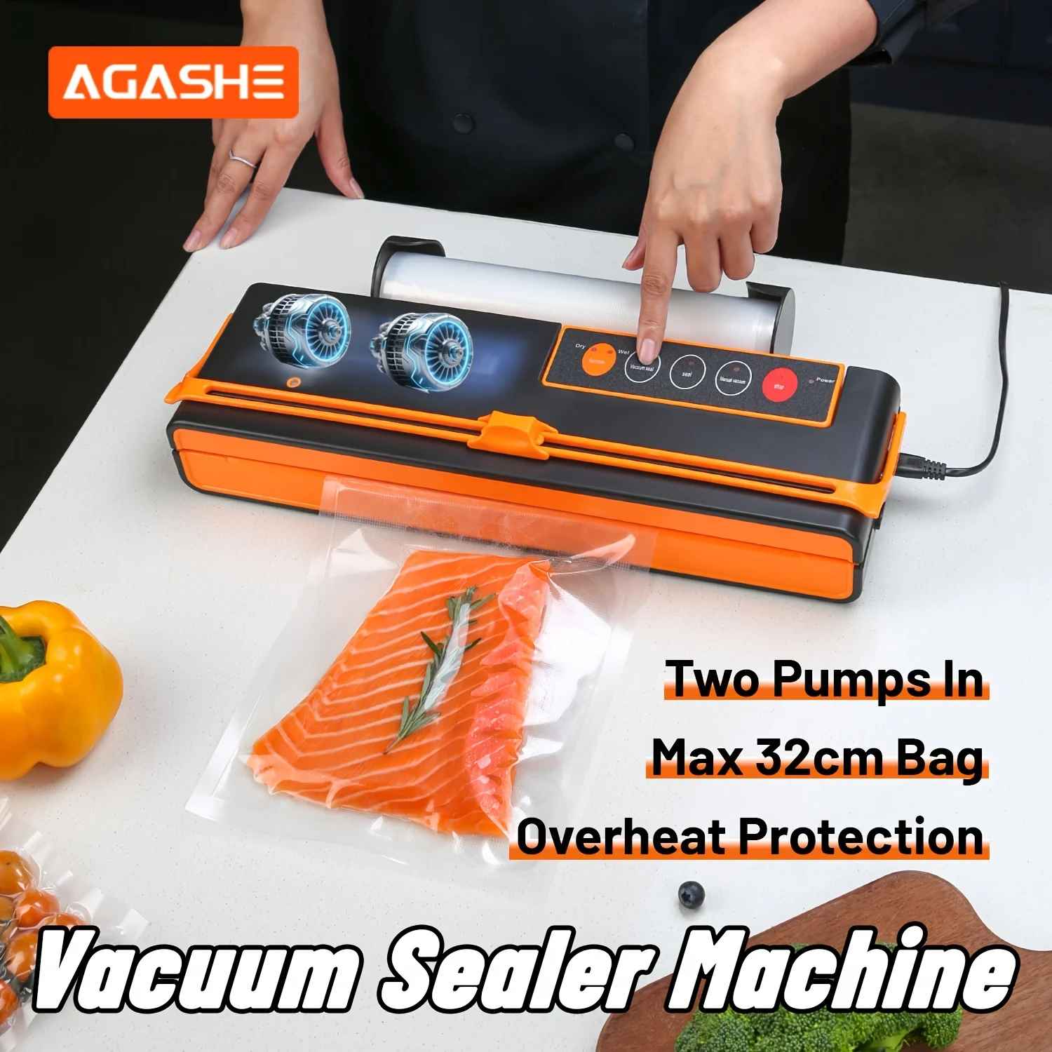 machine sous vide scelle poisson