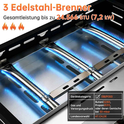plancha gaz camping 3 bruleur