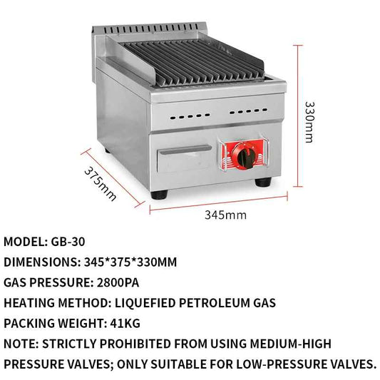 plancha professionnelle gaz 1 bruleur