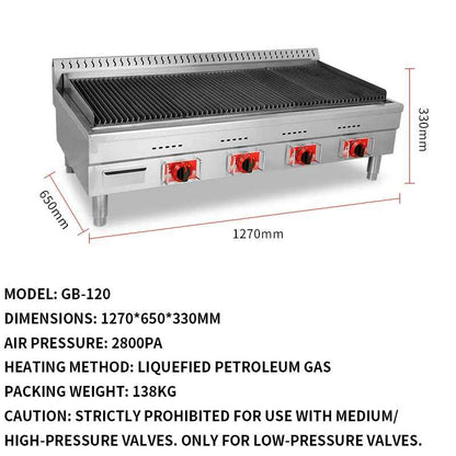 plancha professionnelle gaz 4 bruleur