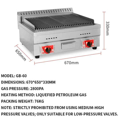 plancha professionnelle gaz | Double Capacité