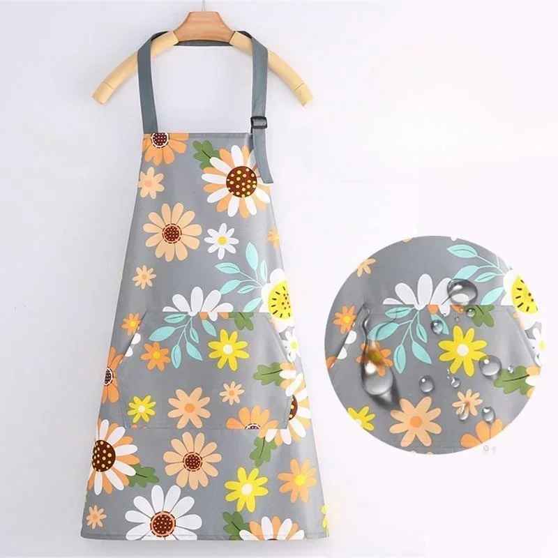 tablier cuisine femme fleur grise