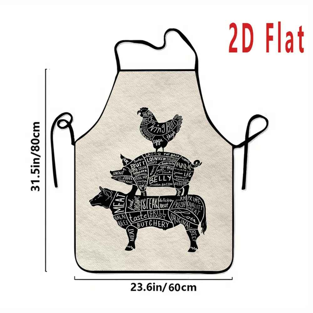 tablier cuisine bœuf cochon poule