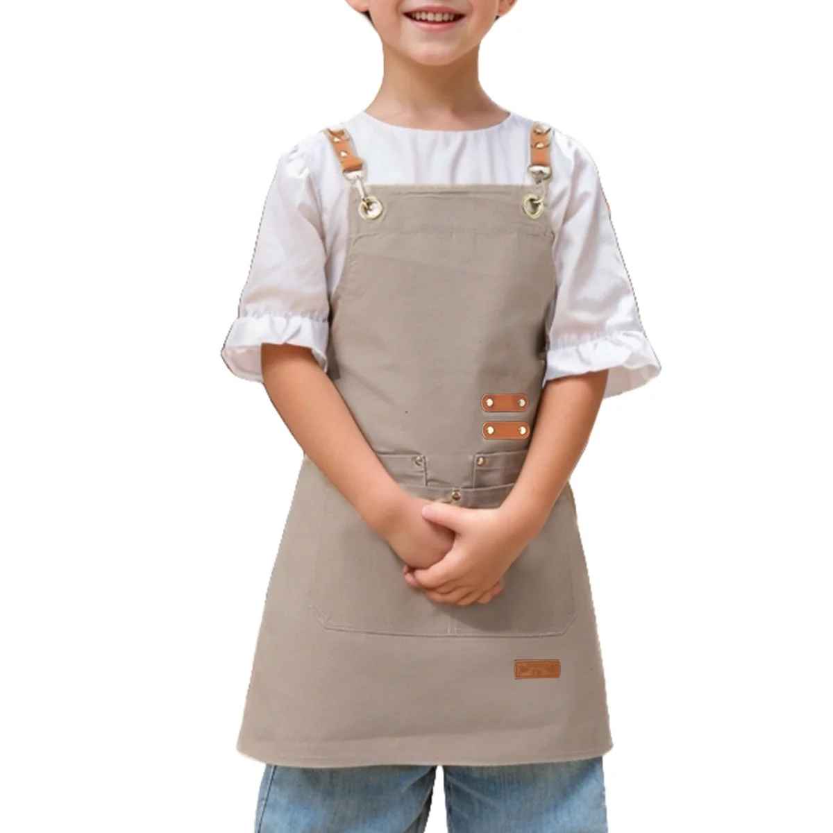 tablier cuisine enfant beige
