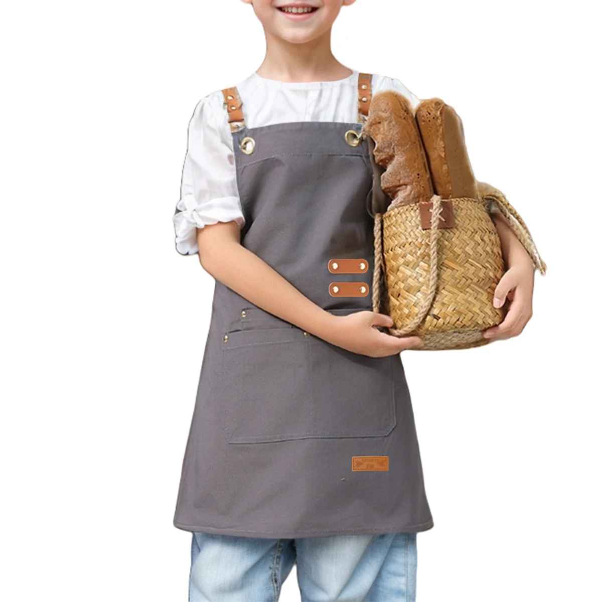 tablier cuisine enfant gris