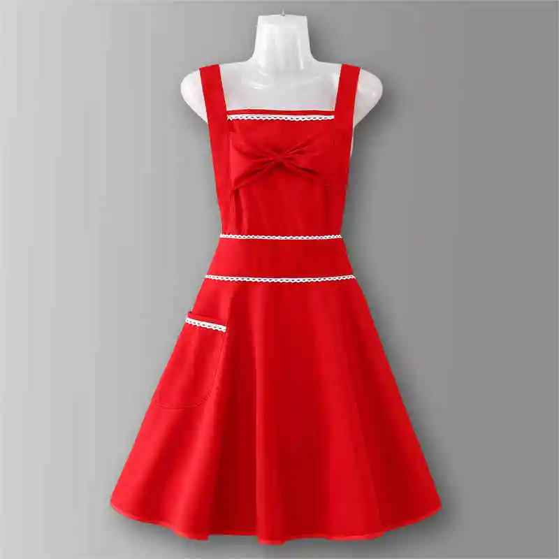 tablier cuisine femme rouge ligne blanche