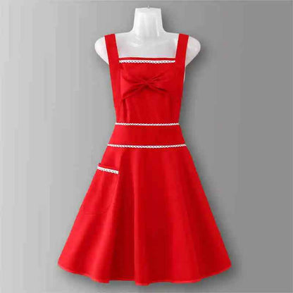 tablier cuisine femme rouge ligne blanche
