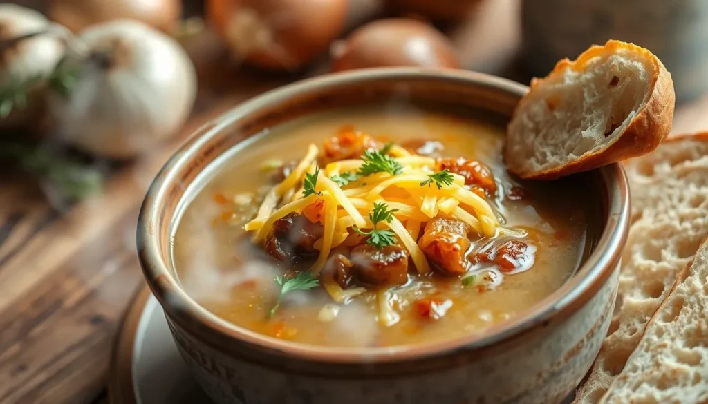 soupe à l'oignon gratinée