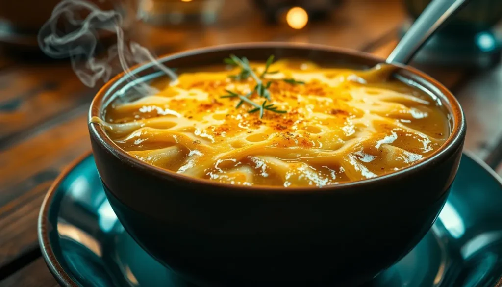 soupe à l'oignon gratinée