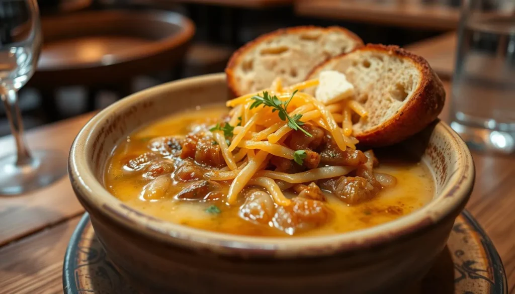 soupe à l'oignon gratinée
