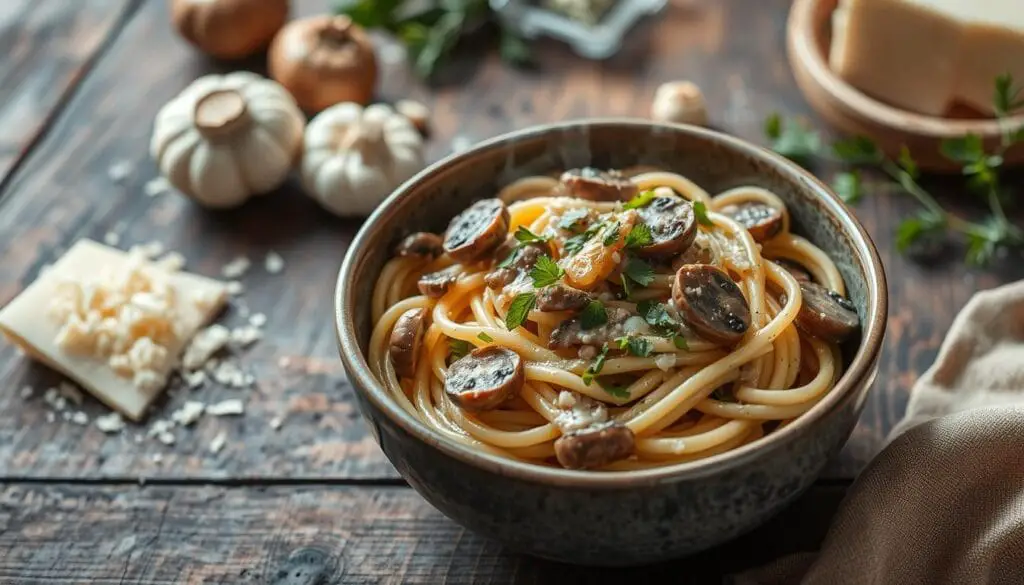 Pâtes aux champignons et à la crème