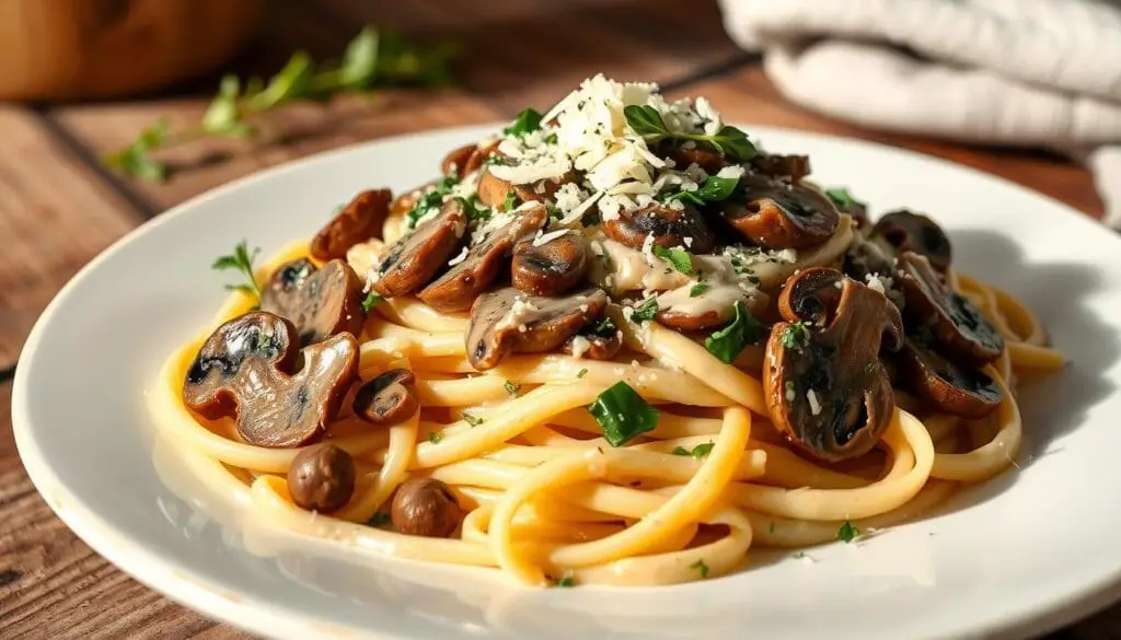 Pâtes aux champignons et à la crème