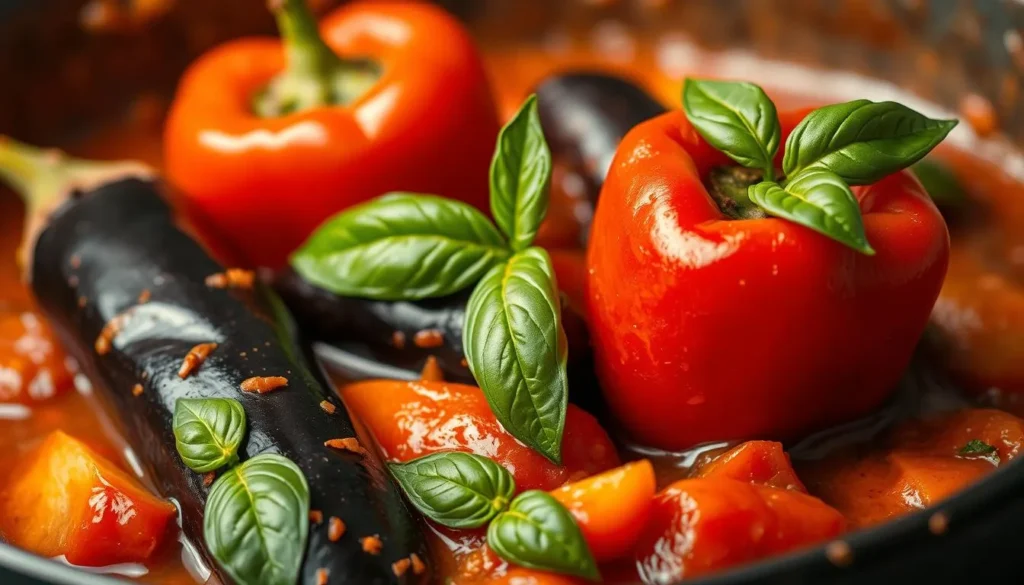 recette avec aubergine et poivron
