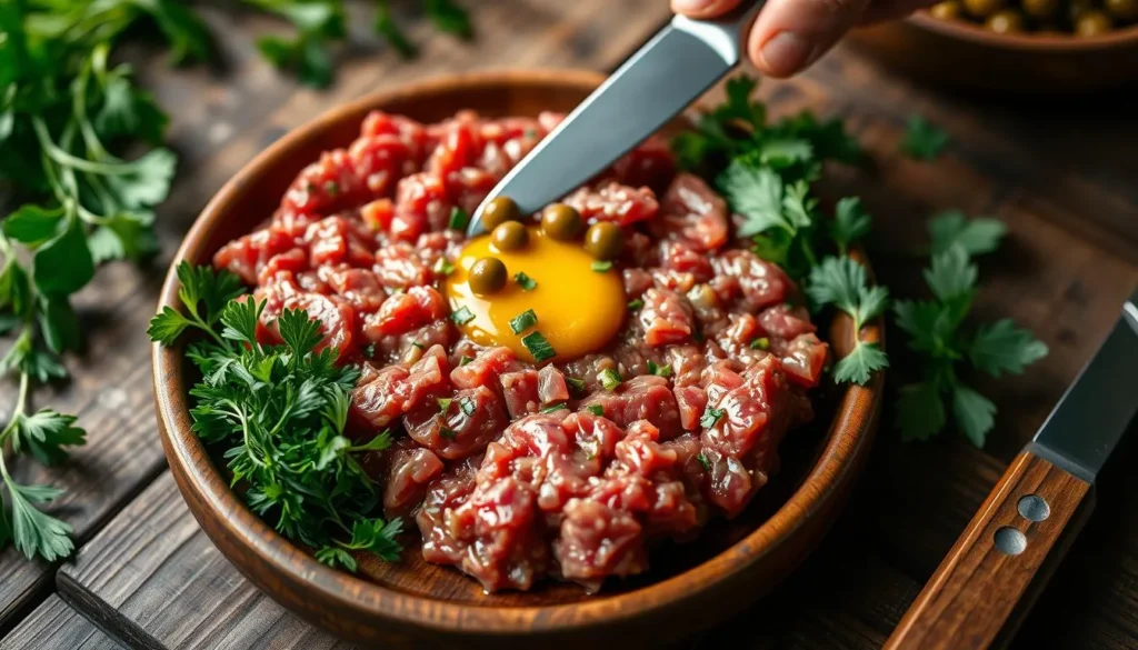 tartare de bœuf au couteau