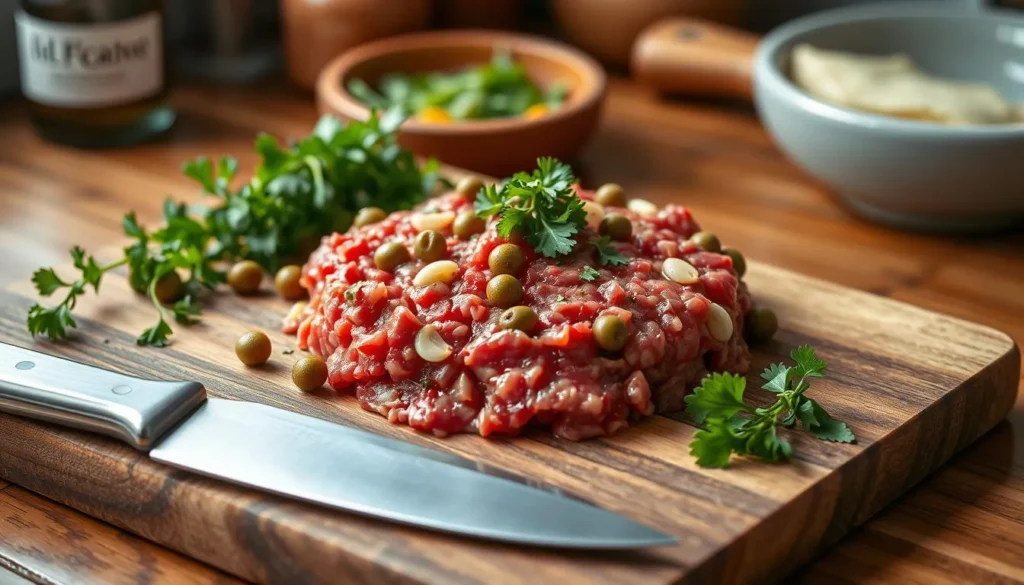 tartare de bœuf au couteau