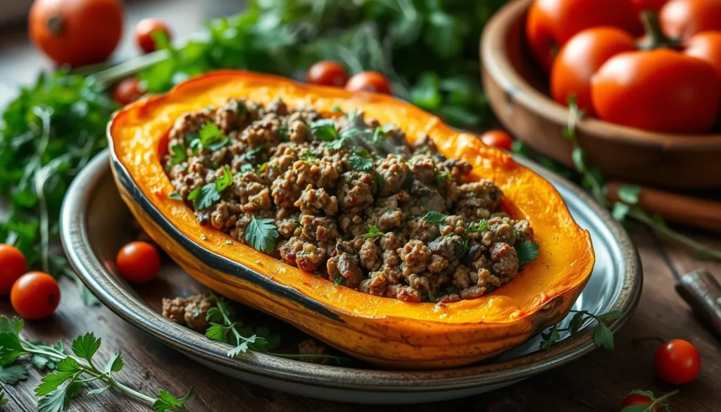 butternut farcie à la viande hachée
