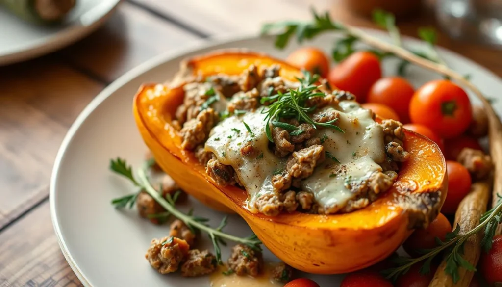 butternut farcie à la viande hachée