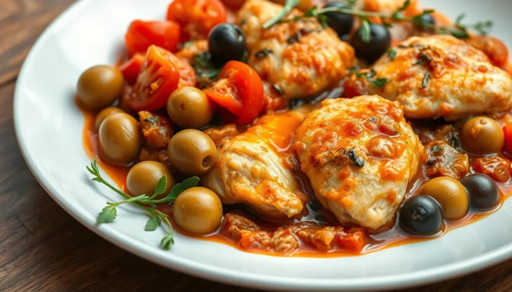 poulet aux olives
