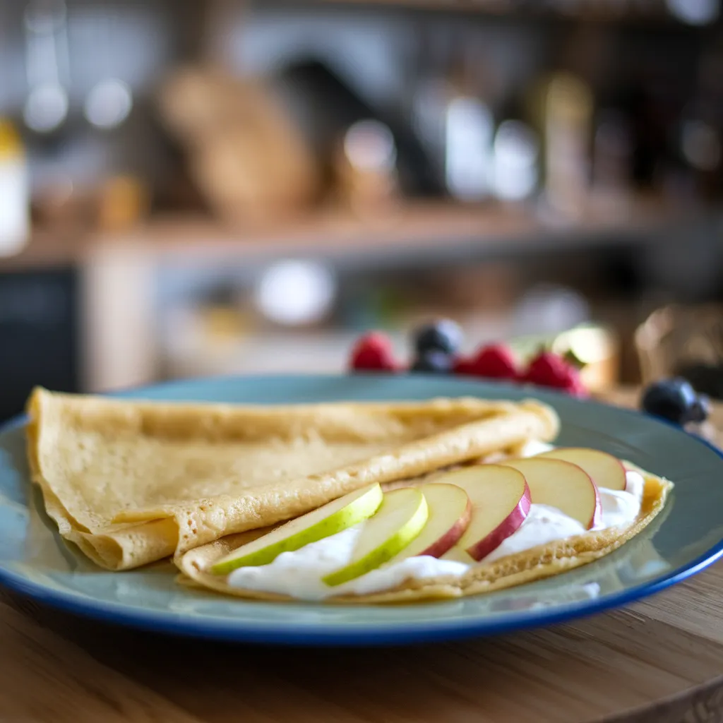 de crêpes avec du yaourt