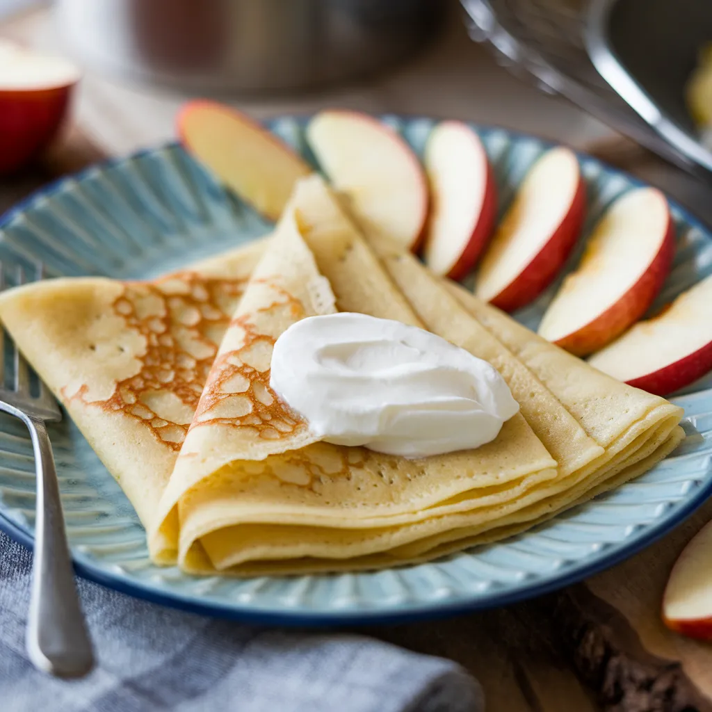 crêpes avec du yaourt