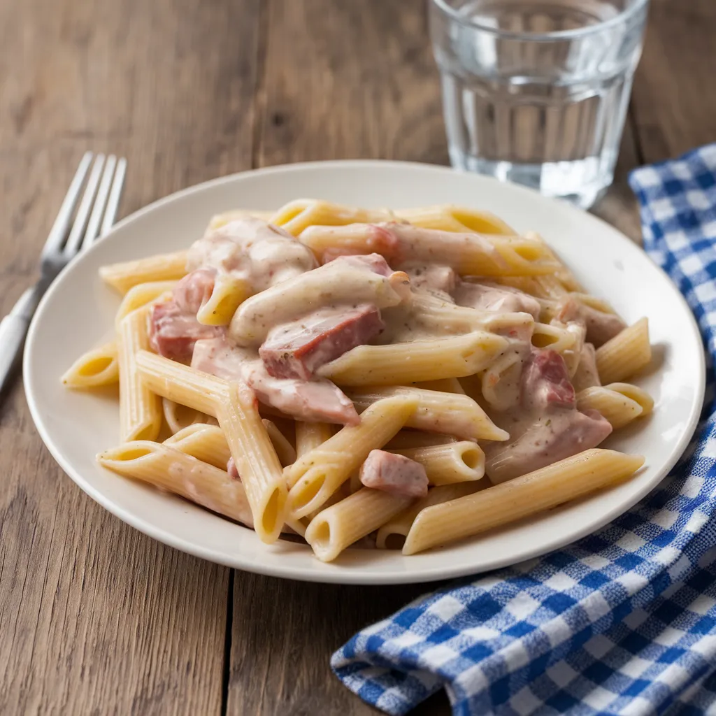 pâtes au jambon et fromage
