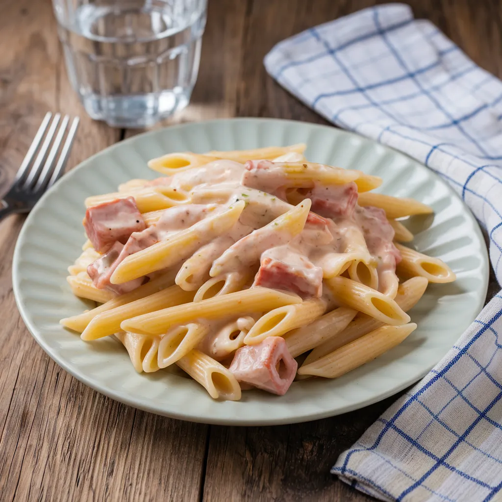 pâtes au jambon et fromage