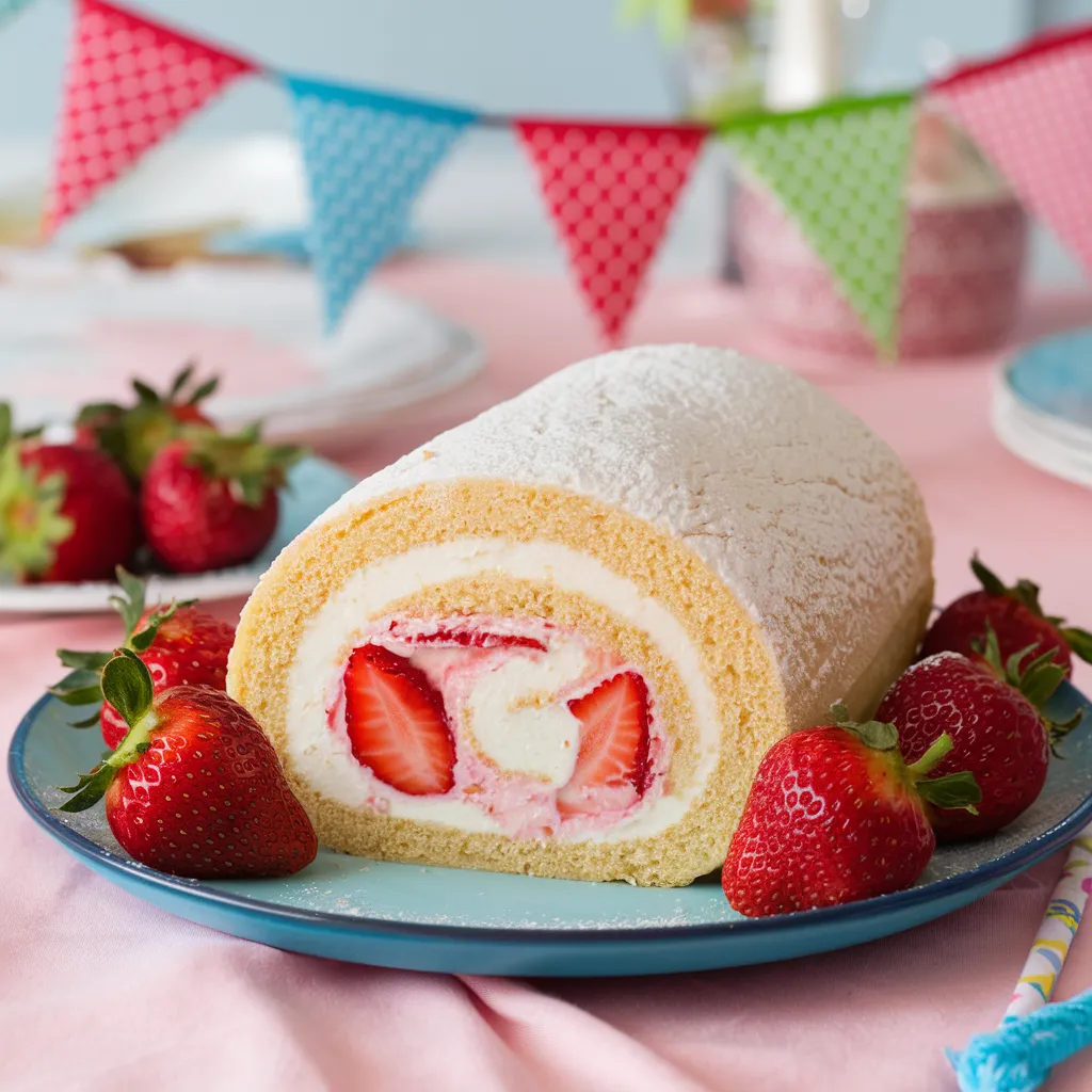 Le tiramisu et la fraise dans notre Roulé Tiramisu