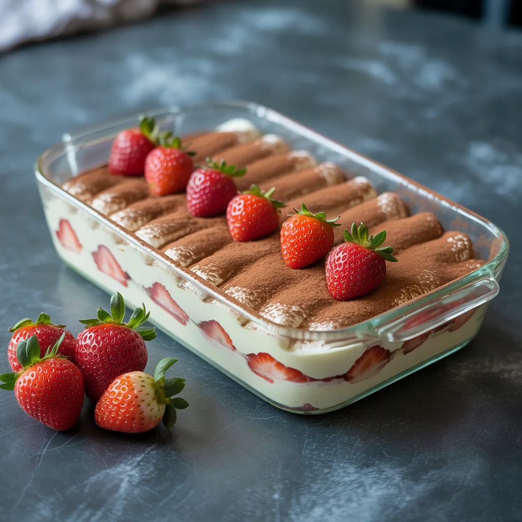 tiramisu fraises et chocolat blanc