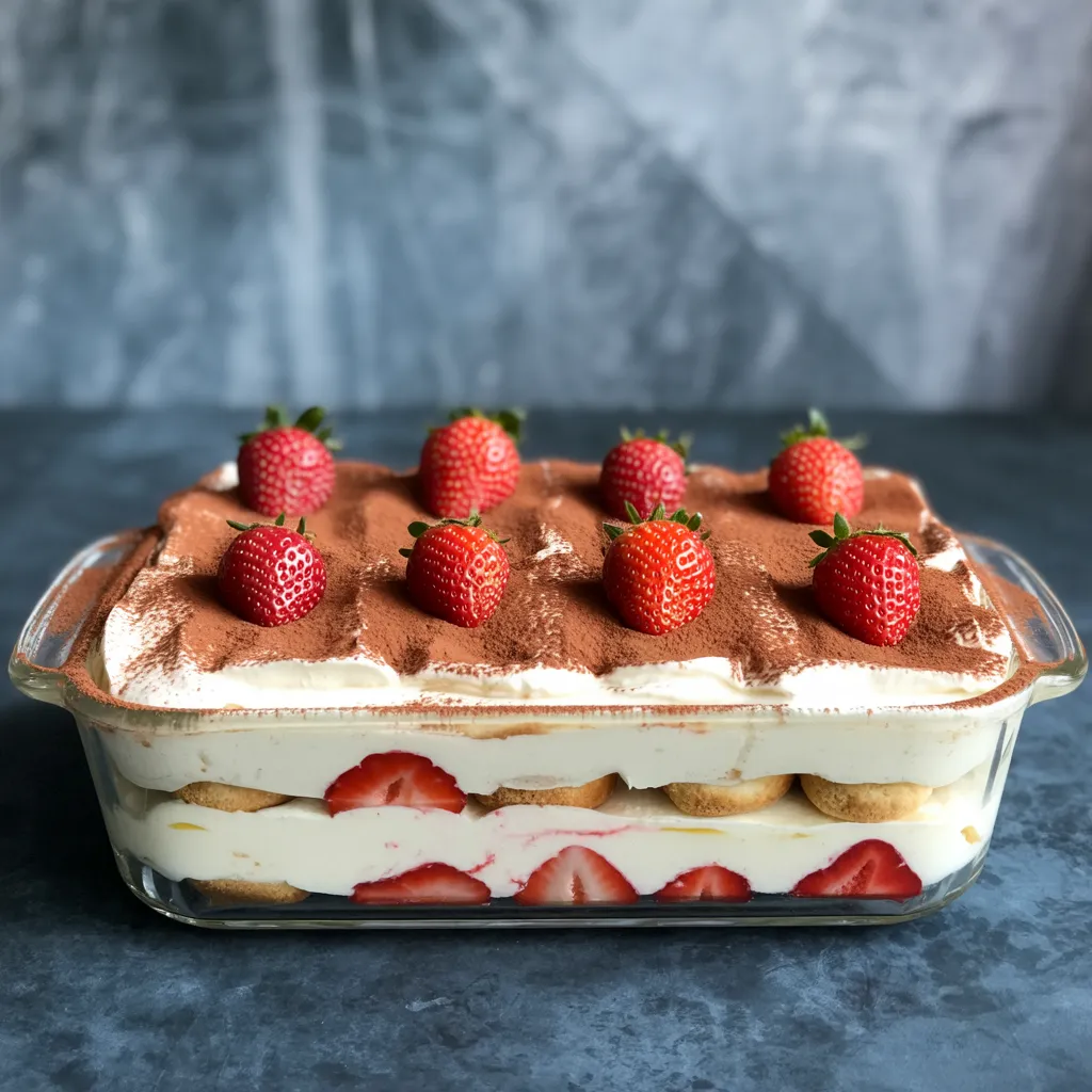 tiramisu fraises et chocolat blanc
