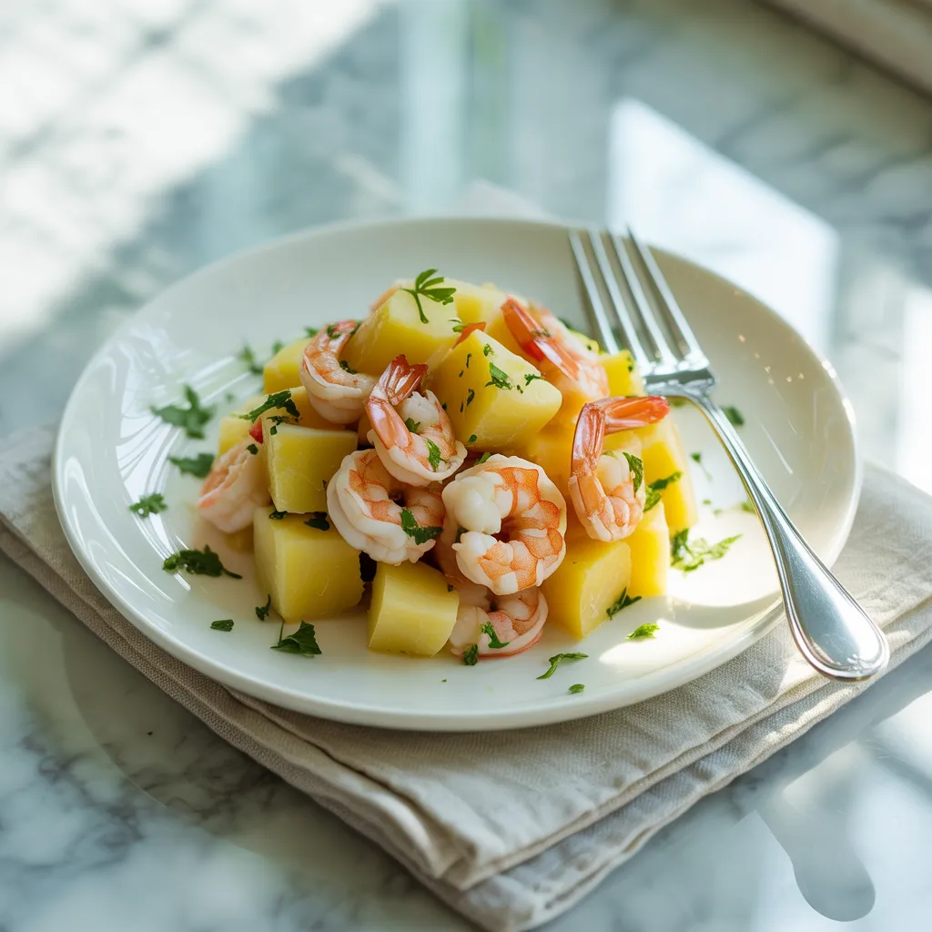 salade de pommes de terre et crevettes
