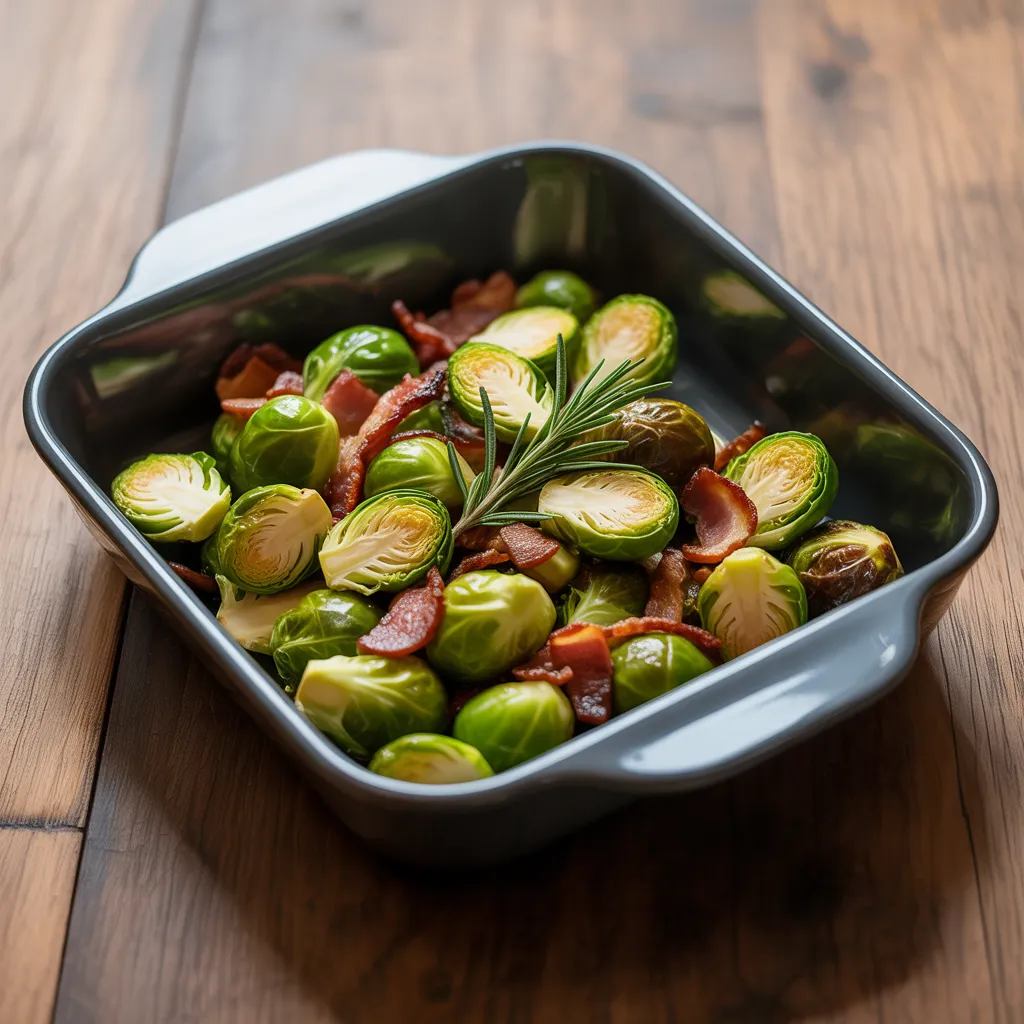 sauté de choux de Bruxelles au bacon