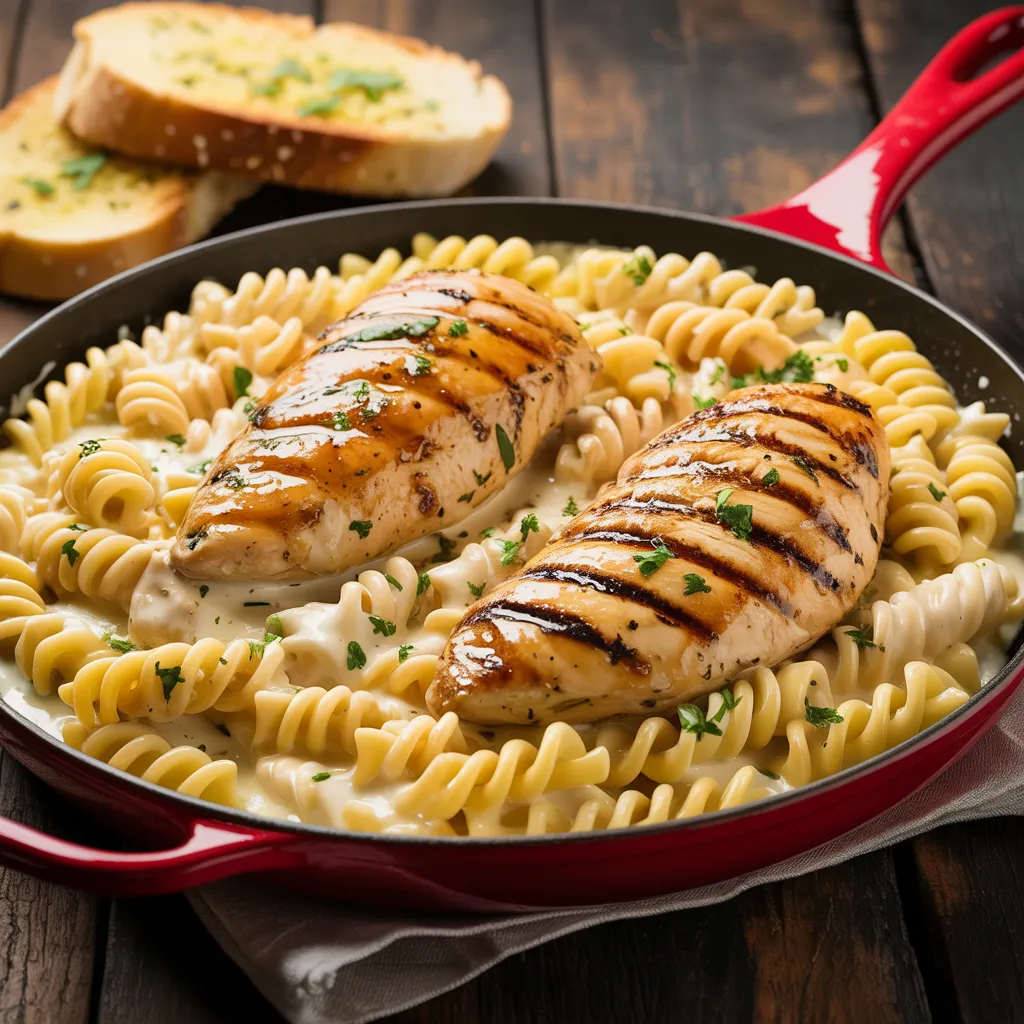 pâtes au poulet à la crème