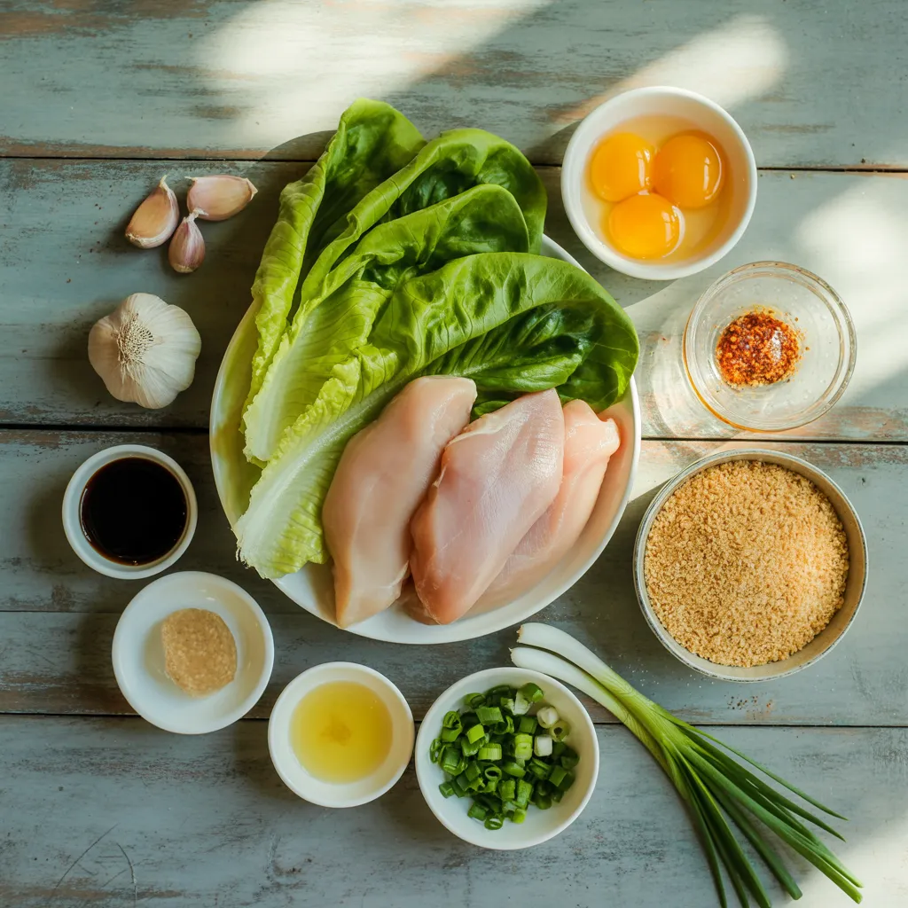 wraps de laitue au poulet croustillant