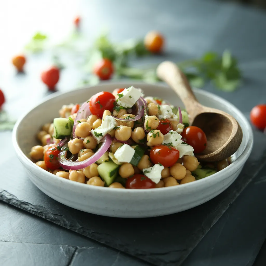 Salade Méditerranéenne aux Pois Chiches & Feta – Fraîche